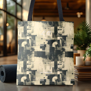 Bolsa de Mão Bege Cinza Abstrata Neutra Elegante