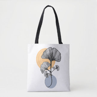 Bolsa de mão botânica de folha de Ginkgo moderna
