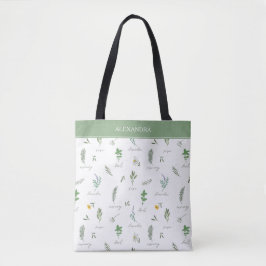 Bolsa de mão botânica moderna personalizada