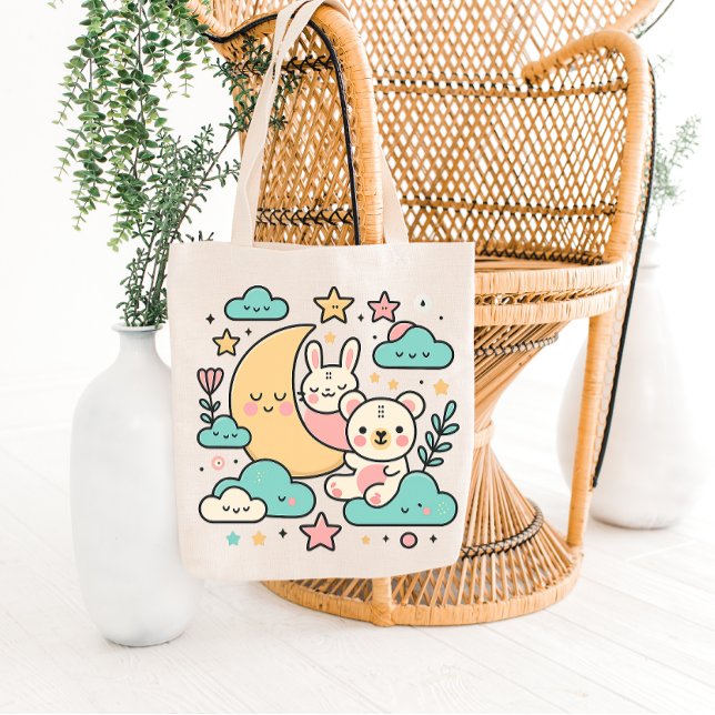 Bolsa de mão coelho e urso da lua sonhadora (Criador carregado)