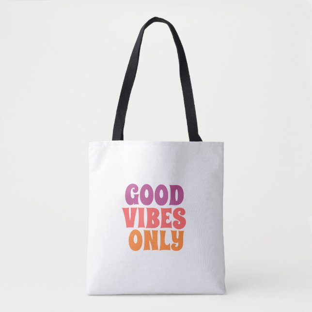 Bolsa de mão: Coloridas Vibrações Positivas Apenas (Frente)