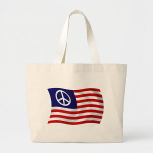 Bolsa de mão com bandeira do sinal de paz dos EUA
