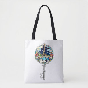 Bolsa de mão com chave vintage da Torre Eiffel de