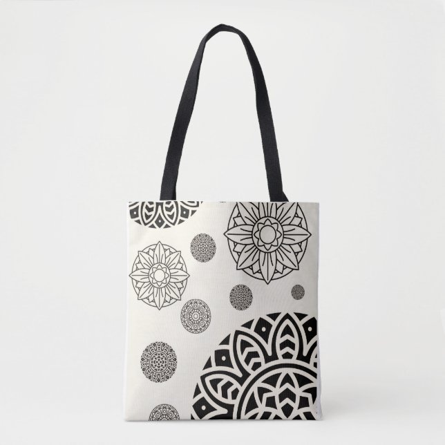bolsa de mão com desenho de arte Mandal (Frente)