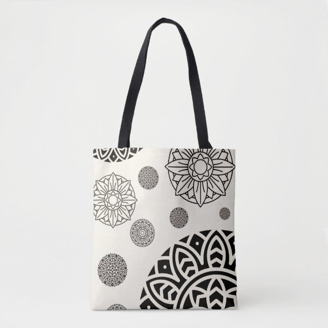 Bolsa de mão com desenho de arte Mandal (Frente)