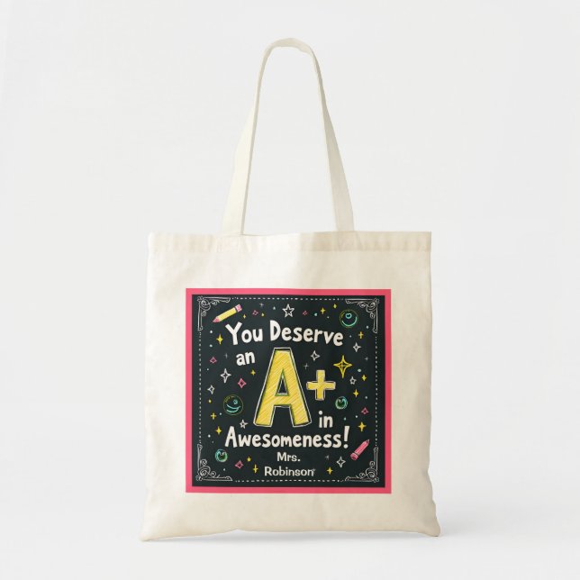 Bolsa de Mão com Desenhos em Lousa - A+ em Incríve (Frente)