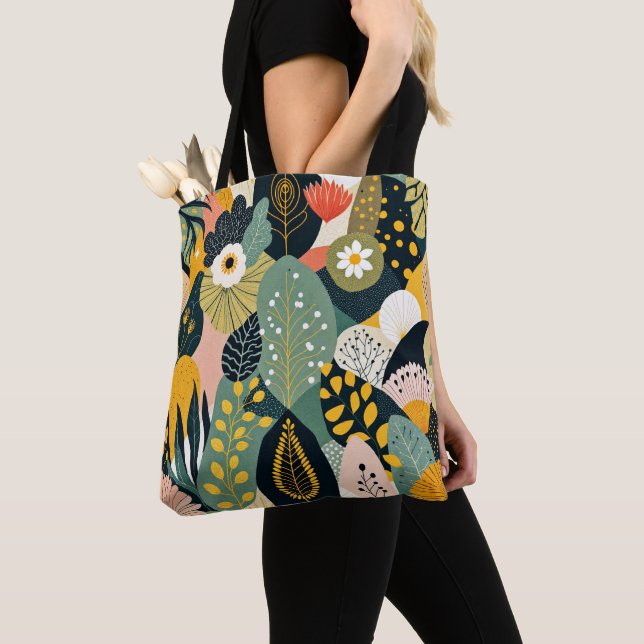 Bolsa de mão com design Boêmio Jungle. (Close Up)