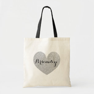 Bolsa de mão com design de coração glitter pratead