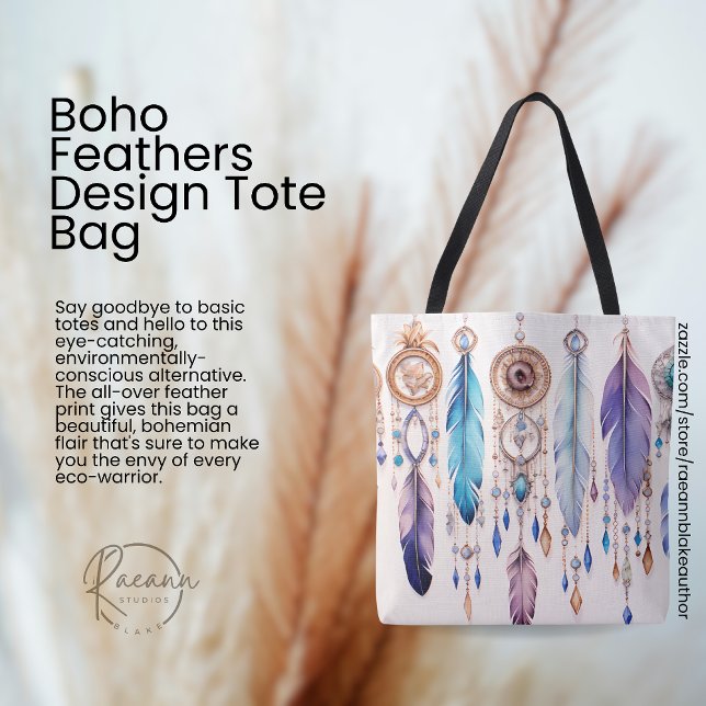 Bolsa de mão com design de penas Boho (Criador carregado)