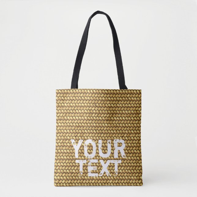 Bolsa de mão com efeito "palha tecida" personalizá (Frente)