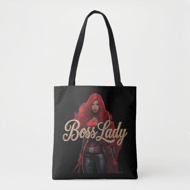 Bolsa de mão com estampa Boss Lady (Frente)