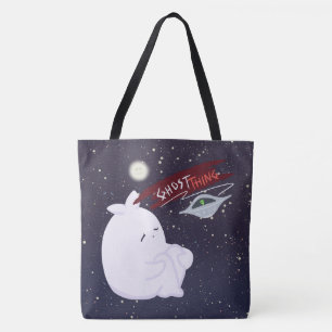 Bolsa de mão com estampa de fantasma fofo e OVNI