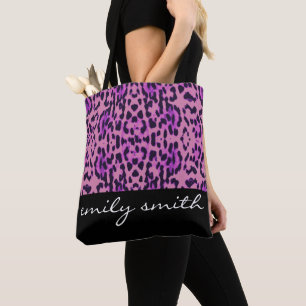 Bolsa de mão com estampa de leopardo personalizada