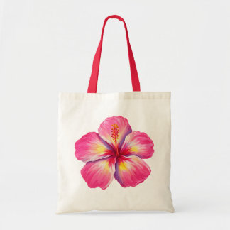 Bolsa de mão com Flor de Hibisco Rosa