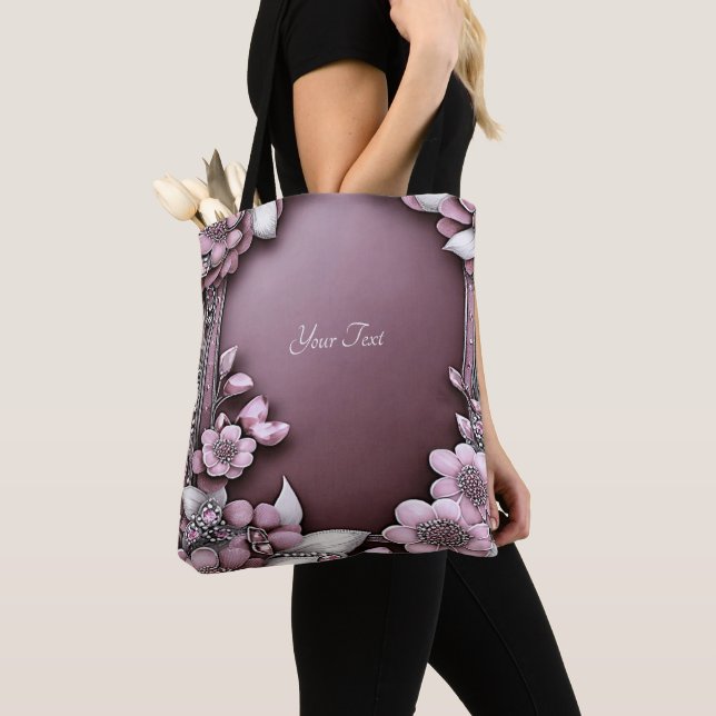 Bolsa de mão com flores rosa (Close Up)