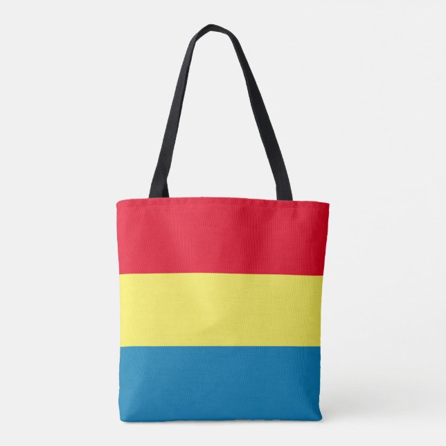 Bolsa de mão com Listras Azuis, Amarelas e Vermelh (Verso)