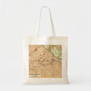 Bolsa de mão com mapa antigo de Minneapolis