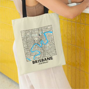 Bolsa de mão com mapa da cidade de Brisbane, Austr