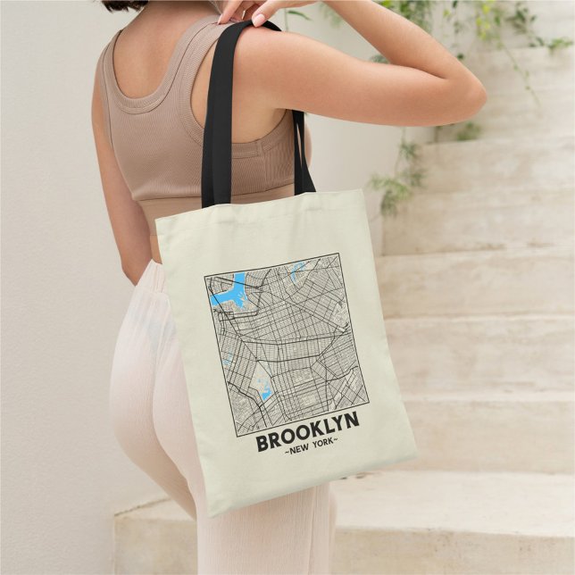 Bolsa de mão com mapa da cidade de Brooklyn, Nova  (Criador carregado)
