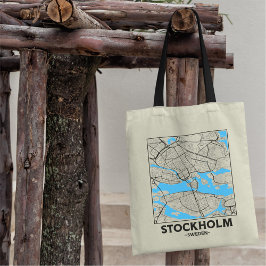 Bolsa de mão com mapa da cidade de Estocolmo, Suéc
