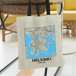 Bolsa de mão com mapa da cidade de Helsinque, Finl
