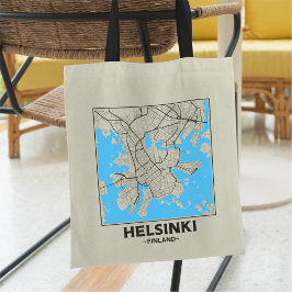 Bolsa de mão com mapa da cidade de Helsinque, Finl