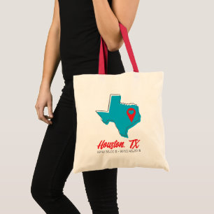 Bolsa de mão com mapa personalizado do Texas Mar