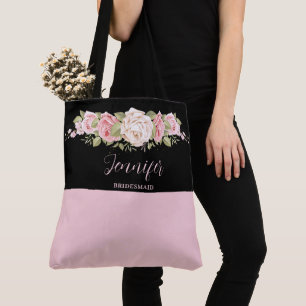 Bolsa de mão com monograma da Lovely Pink Rose