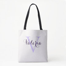 Bolsa de mão com monograma de lavanda personalizad
