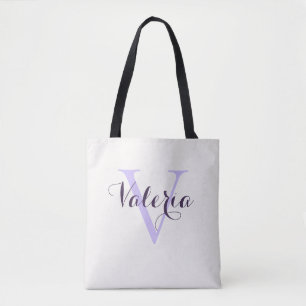 Bolsa de mão com monograma de lavanda personalizad