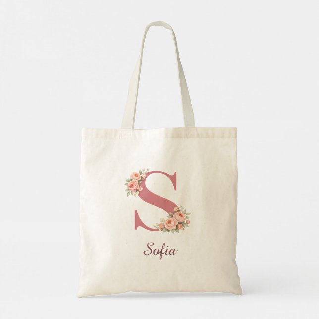 Bolsa de mão com monograma de letra S personalizad (Verso)