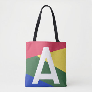 Bolsa de mão com monograma e bloco de cores retrô