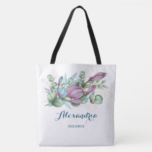 Bolsa de mão com monograma floral pintada chic