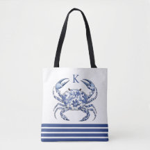 Bolsa de mão com monograma náutico costeiro de car