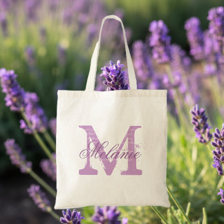 Bolsa de mão com monograma personalizado | lavanda