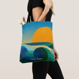 Bolsa de mão com nome personalizado Pôr do Sol Bau
