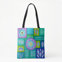 Bolsa de mão com padrão boêmio caprichoso
