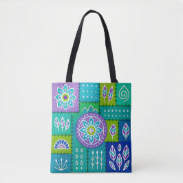 Bolsa de mão com padrão boêmio caprichoso
