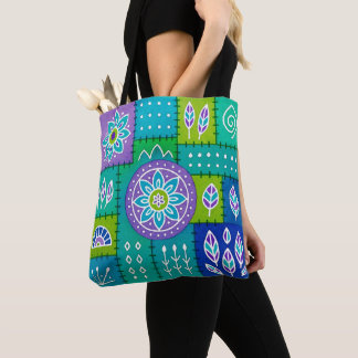 Bolsa de mão com padrão boêmio caprichoso