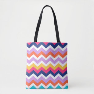 Bolsa de mão com padrão de Chevron colorido