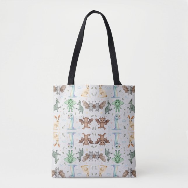 Bolsa de mão com padrão de criptozoológicos Mothma (Frente)