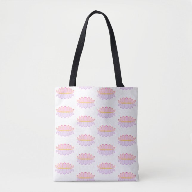 Bolsa de mão com padrão de flor de lótus (Frente)