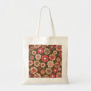 Bolsa de mão com padrão de flor retrô dos anos 70