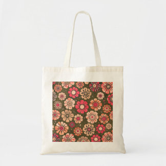 Bolsa de mão com padrão de flores retrô dos anos 7