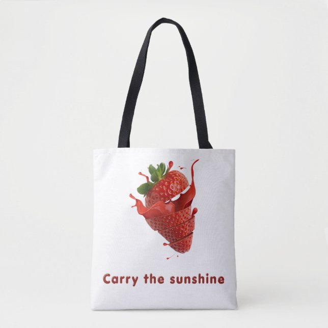 Bolsa de mão com padrão de frutas fofas (Frente)
