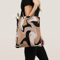 Bolsa de mão com padrão de mármore preto e bege