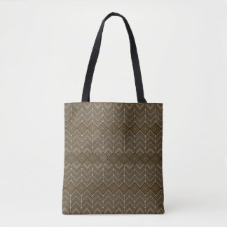 Bolsa de mão com padrão de ziguezague e diamante e