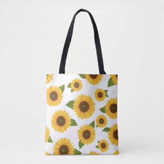 Bolsa de mão com padrão floral de girassol