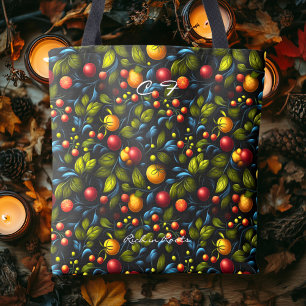 Bolsa de mão com padrão floral e de frutas Lush Kh