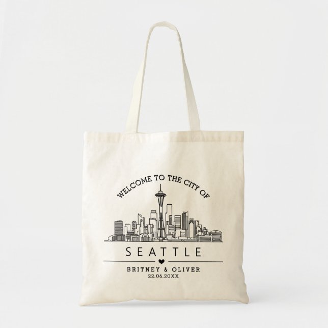 Bolsa de Mão da Silhueta de Seattle – Presente Per (Frente)